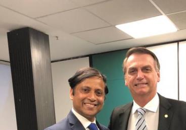 Ambassador Ashok Das and President Jair Bolsonaro. Ambassador Ashok Das and President Jair Bolsonaro.