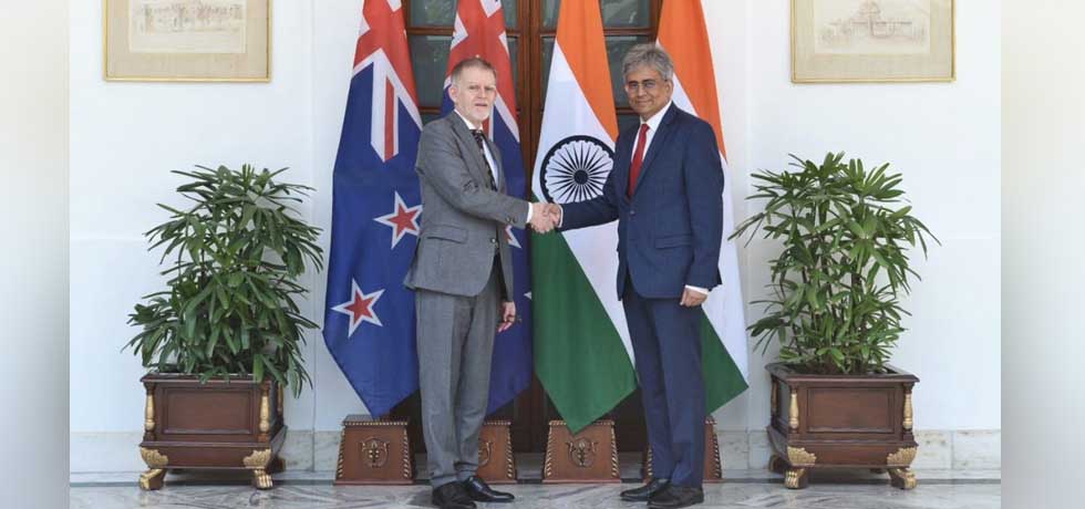 Secretary East Shri Saurabh Kumar co-chaired 4th India-New Zealand Foreign Ministry Consultations with H. E. Mr. Mark Sinclair, Deputy Secretary of Minister of Foreign Affairs & Trade of New Zealand in New Delhi