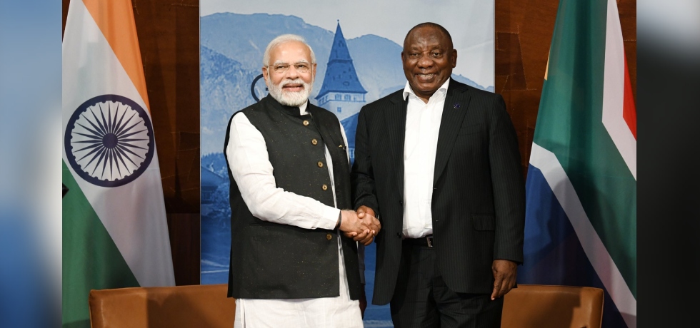 Prime Minister Shri Narendra Modi met H.E. Mr. Cyril Ramaphosa, President of South Africa on the sidelines of G7 Summit in Munich, Germany