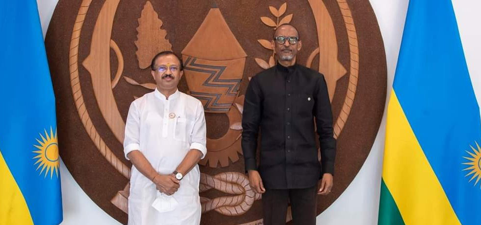 Shri V. Muraleedharan, Minister of State for External Affairs calls on H.E. Paul Kagame, President of  of Rwanda