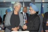 PM with IMF Managing Director Ms. Christine Lagarde at the G20 Summit in Cannes (3 November 2011)