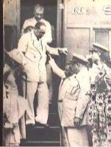 Police Officers and party workers receiving Dr. Ambdekar at Hyderabad Railway Station during his tour