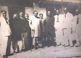 Dr. Ambedkar at Milind College, Aurangabad. On his right are M/s. Kamalakant Chitre, Ghanshyam Talvataker, C. Mohite Guruji and Barrister V.G.Rao. On his left are Principal M.B.Chitnis and his colleagues