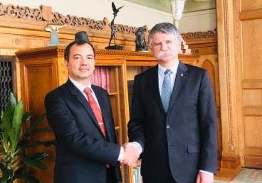 Ambassador Kumar Tuhin with Speaker Laszlo Kover