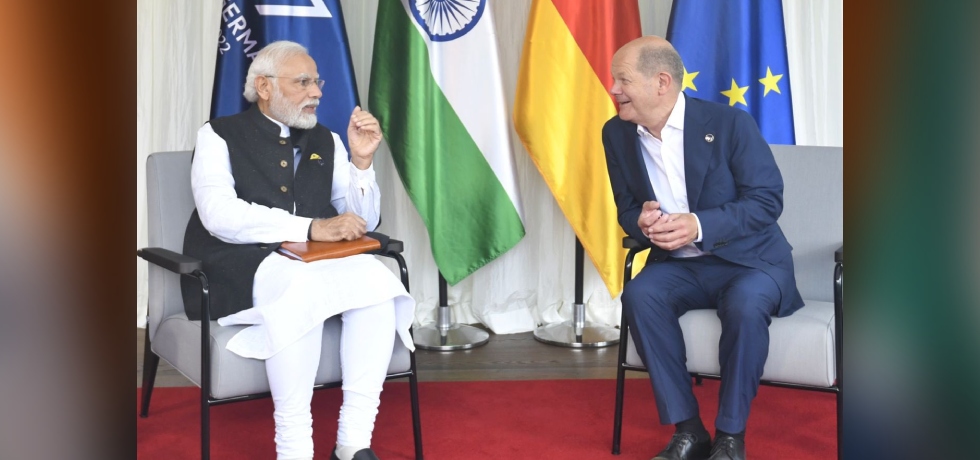 Prime Minister Shri Narendra Modi met H.E. Mr. Olaf Scholz, Chancellor of Germany on the sidelines of G7 Summit in Munich, Germany