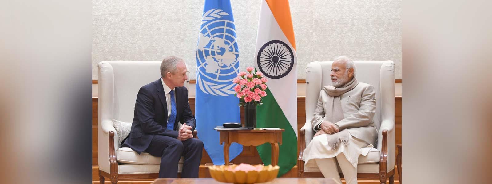 संयुक्त राष्ट्र महासभा के अध्यक्ष महामहिम श्री साबा कोरोसी की नई दिल्ली में प्रधानमंत्री श्री नरेंद्र मोदी से भेंट