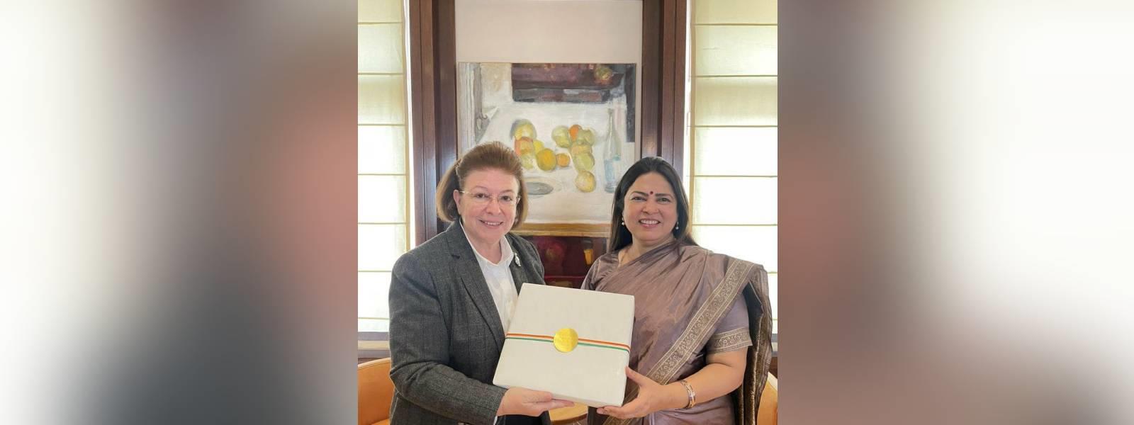 Minister of State for External Affairs, Smt. Meenakashi Lekhi met H. E. Ms. Lina G. Mendoni, Minister of Culture & Sports of Greece in Athens