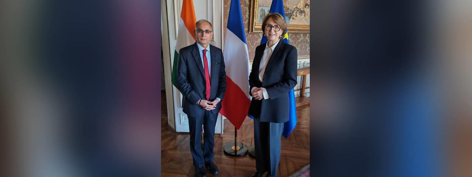 Foreign Secretary, Shri Vinay Kwatra met H.E. Ms. Anne-Marie Descôtes, Secretary-General of French Ministry for Europe and Foreign Affairs for Foreign Office Consultations