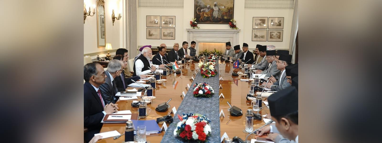 Delegation Level Talks led by Prime Minister Shri Narendra Modi and Prime Minister of Nepal, H.E. Mr. Pushpa Kamal Dahal ‘Prachanda’ at Hyderabad House