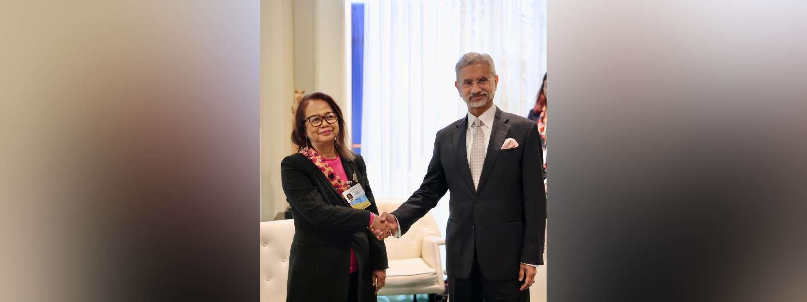 External Affairs Minister Dr. S. Jaishankar met H.E. Ms. Yvette Sylla, Foreign Minister of Madagascar on the sidelines of 78th Session of the UNGA in New York