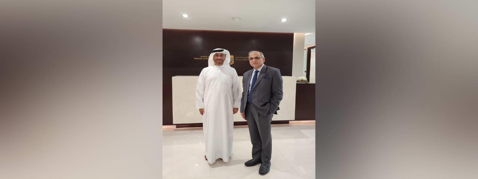 Foreign Secretary, Shri Vinay Kwatra met H.E. Mr. Ahmed Al Saygeh, Minister of State in the Ministry of Foreign Affairs of the United Arab Emirates in Abu Dhabi