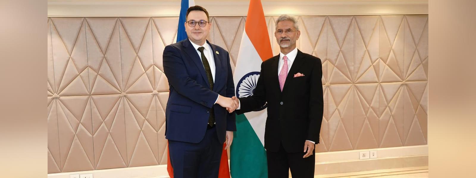 External Affairs Minister Dr. S. Jaishankar met H.E. Mr. Jan Lipavsky, Foreign Minister of Czech Republic on the sidelines of Raisina Dialogue 2024