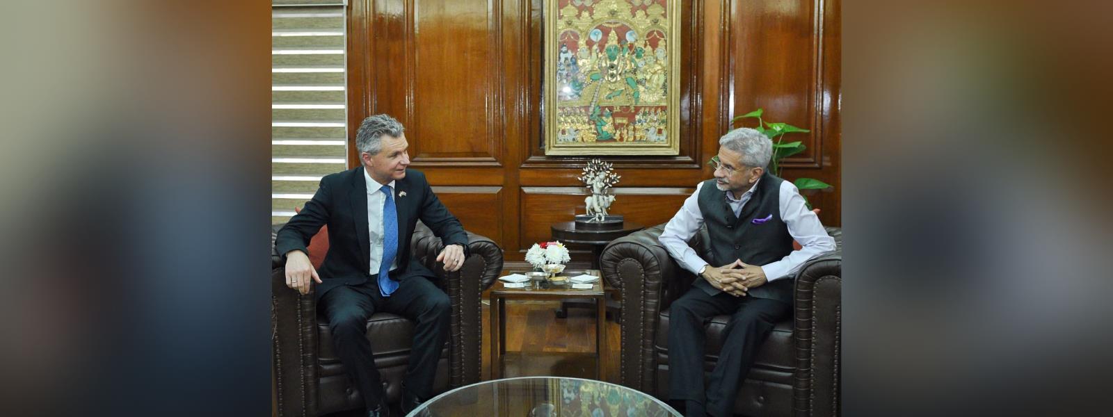 External Affairs Minister, Dr. S. Jaishankar met H.E. Mr. Matt Thistlethwaite, Assistant Minister for Immigration of Australia in New Delhi