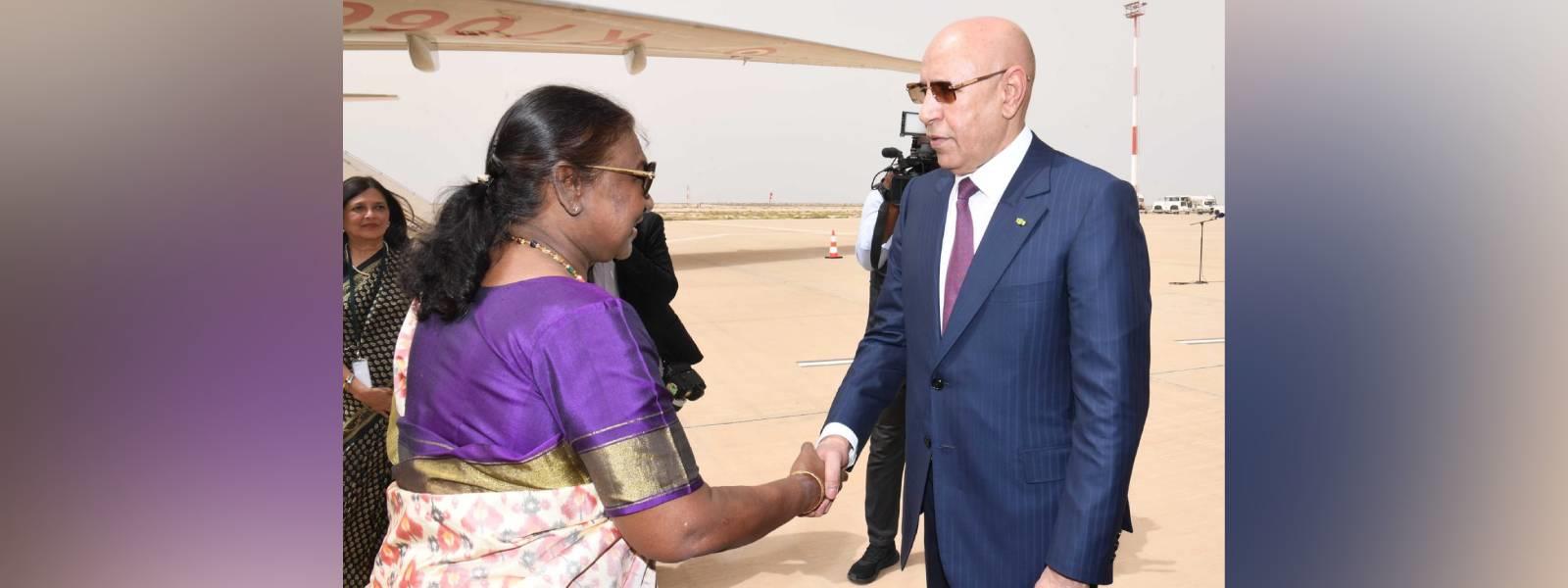 President Smt. Droupadi Murmu arrived in Mauritania, on the second leg of her three nation visit