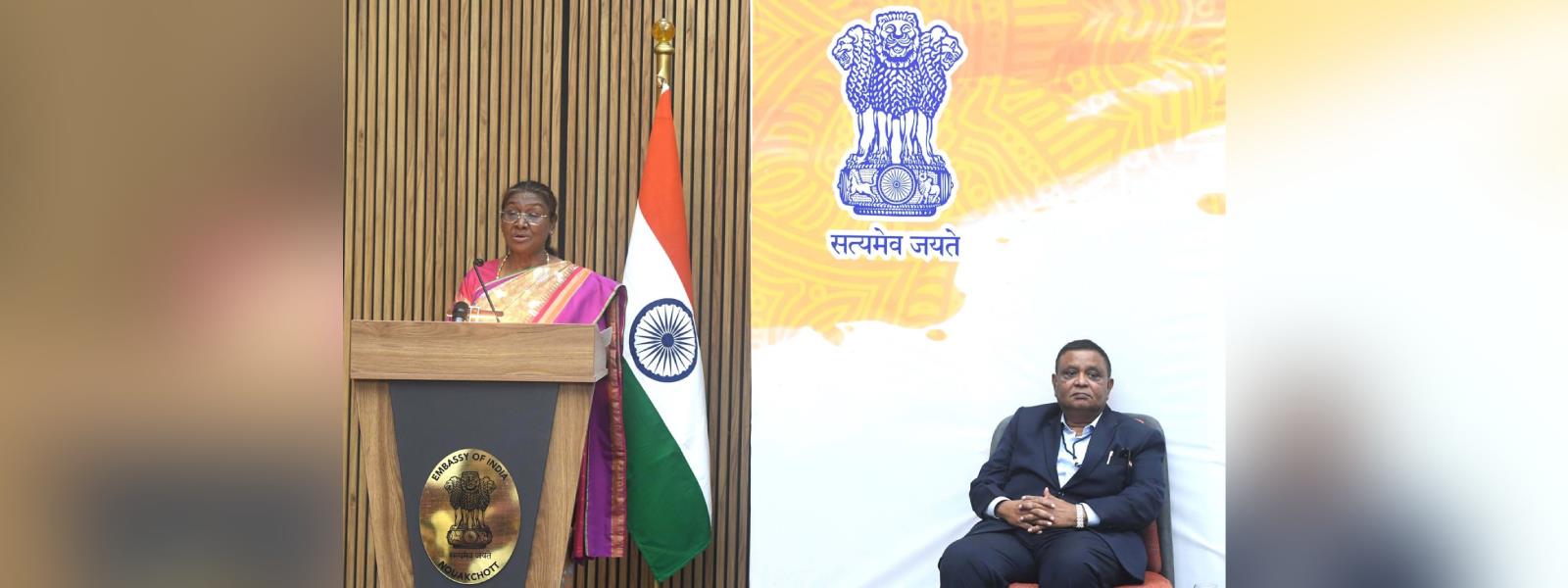 President Smt. Droupadi Murmu interacted with the Indian community in Nouakchott, Mauritania