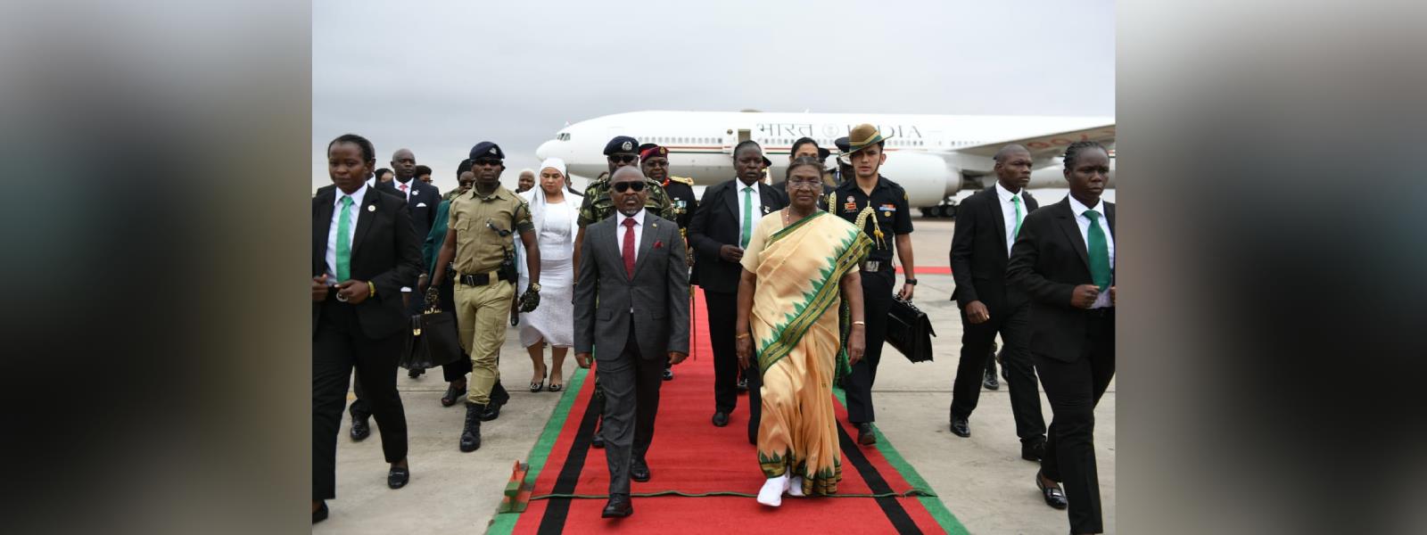 President Smt. Droupadi Murmu arrived in Lilongwe, Malawi