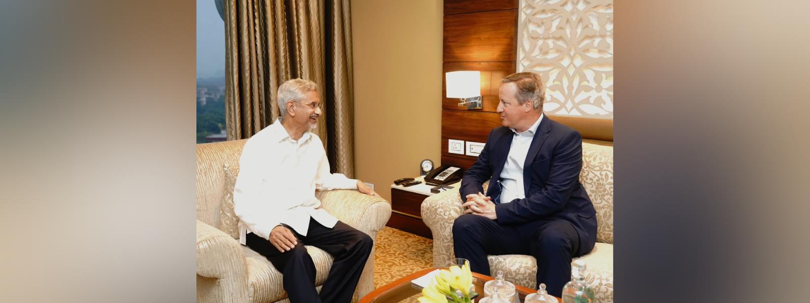 External Affairs Minister, Dr. S. Jaishankar met H.E. Mr. David Cameron, former Prime Minister of the United Kingdom in New Delhi