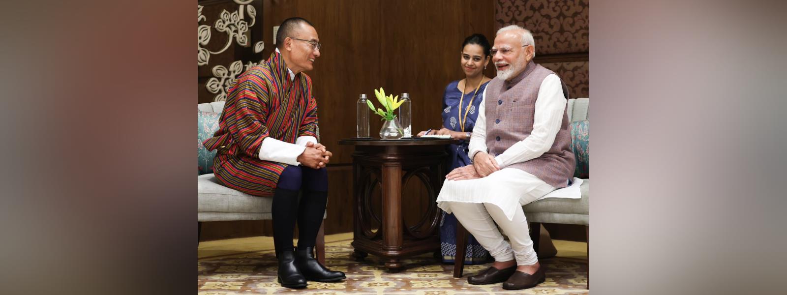 Prime Minister, Shri Narendra Modi met Prime Minister of Bhutan, H.E. Mr. Tshering Tobgay in New Delhi