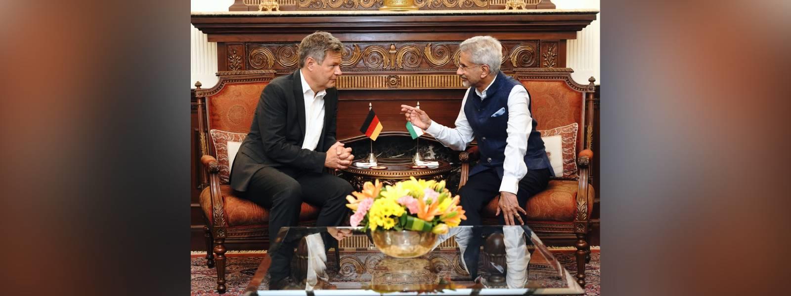 External Affairs Minister Dr. S. Jaishankar met H.E. Mr. Robert Habeck, Vice-Chancellor and Minister for Economic Affairs & Climate Action of Germany in New Delhi