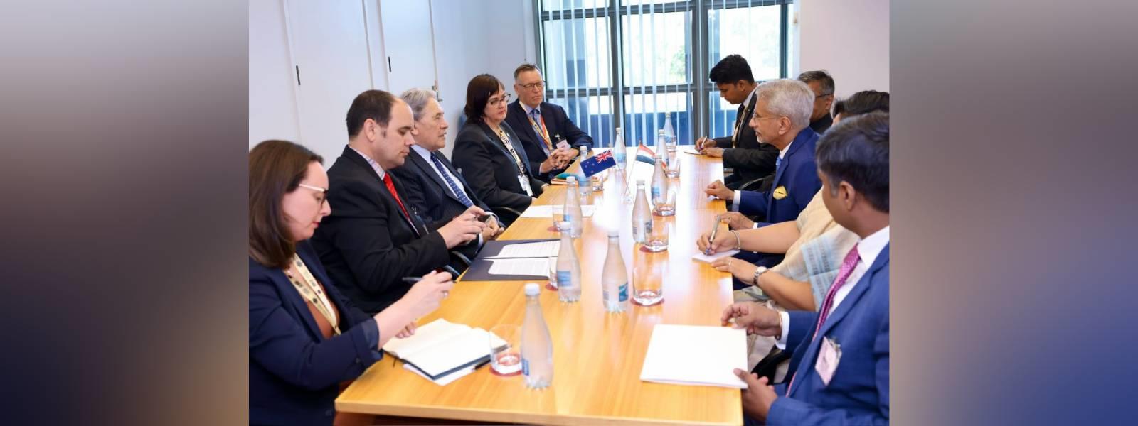 External Affairs Minister, Dr. S. Jaishankar met H.E. Mr. Winston Peters, Deputy Prime Minister and Foreign Minister of New Zealand in Canberra