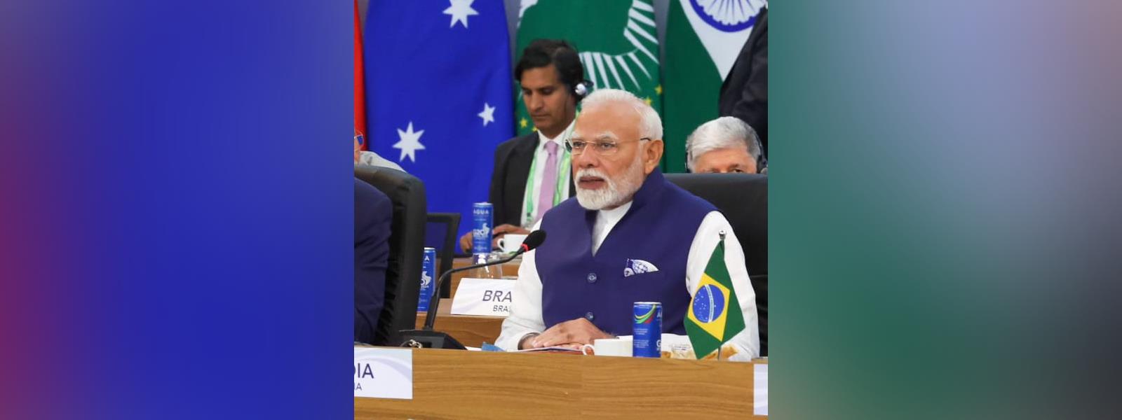 Prime Minister Shri Narendra Modi participated in the 3rd Session of the G20 Summit on ‘Sustainable Development and Energy Transition’, in Rio de Janeiro