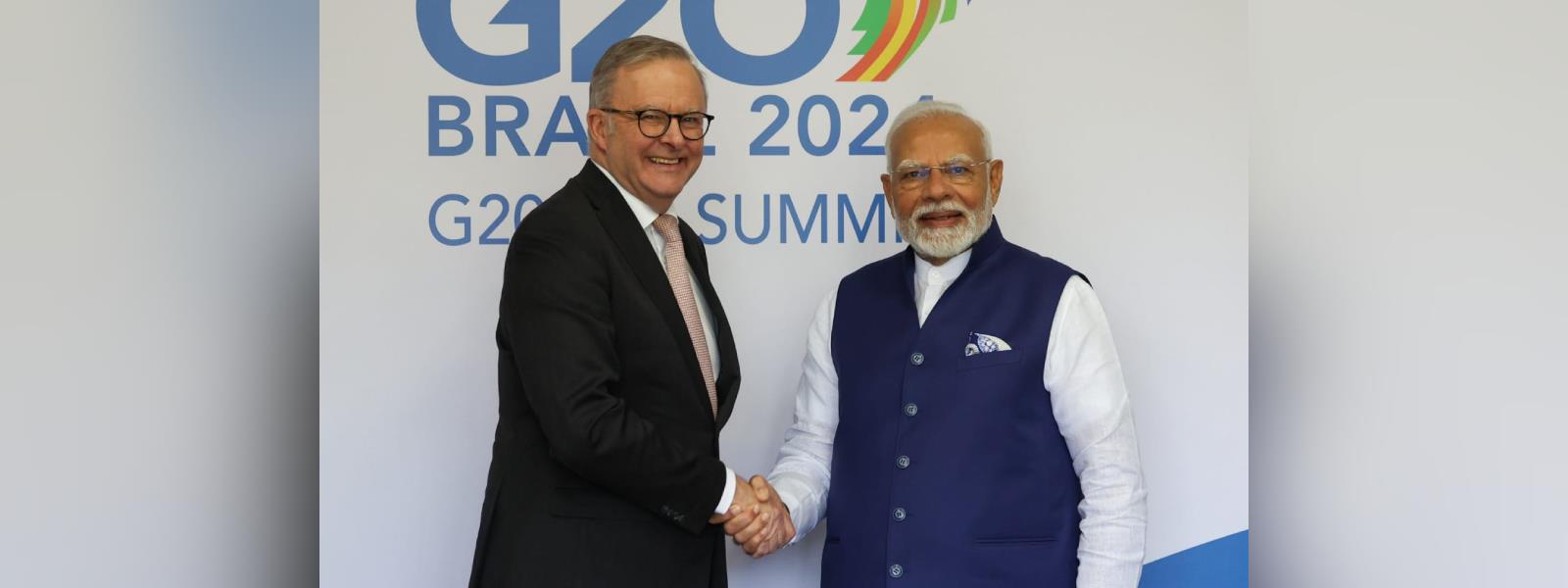 Prime Minister, Shri Narendra Modi met Prime Minister of Australia, H.E. Mr. Anthony Albanese on the sidelines of the G20 Summit in Rio de Janeiro