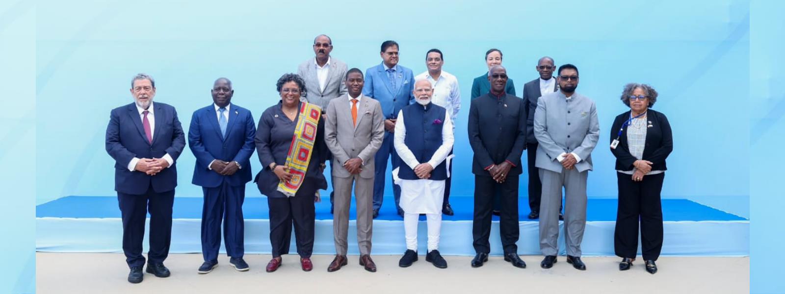 Prime Minister, Shri Narendra Modi with CARICOM leaders in Georgetown, Guyana