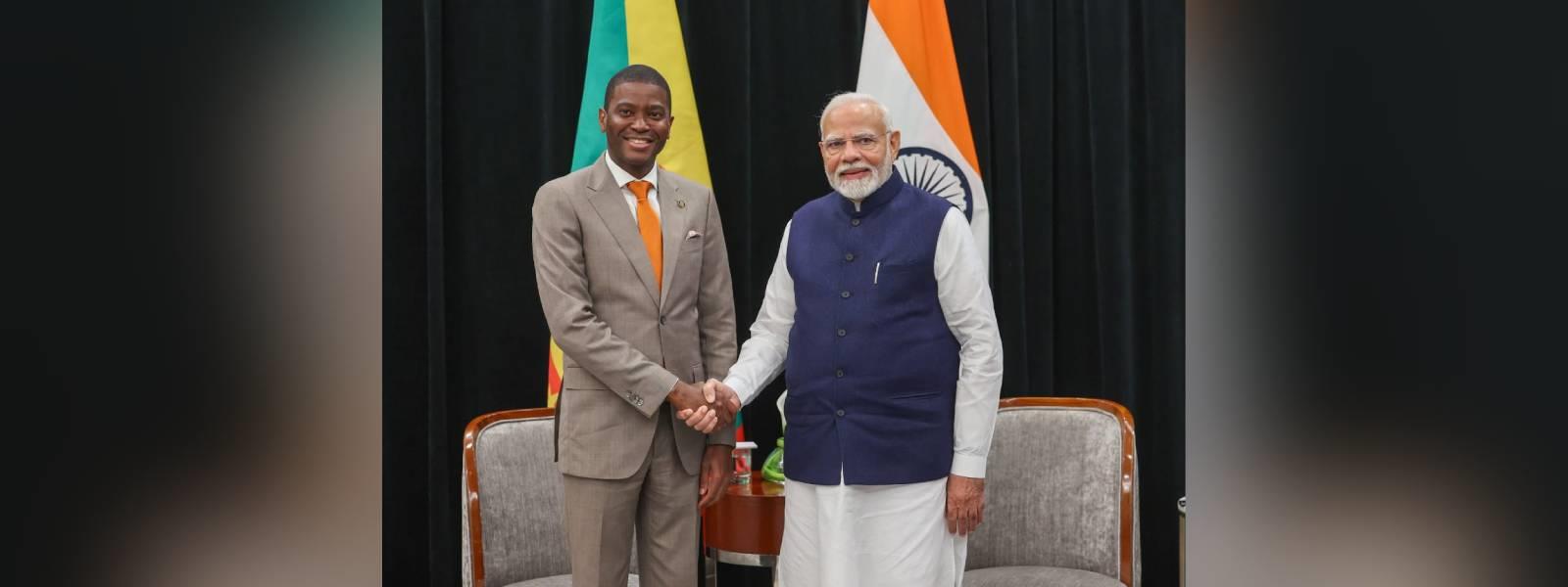 Prime Minister Shri Narendra Modi met H.E. Mr. Dickon Mitchell, Prime Minister of Grenada on the sidelines of the 2nd India-CARICOM Summit in Georgetown