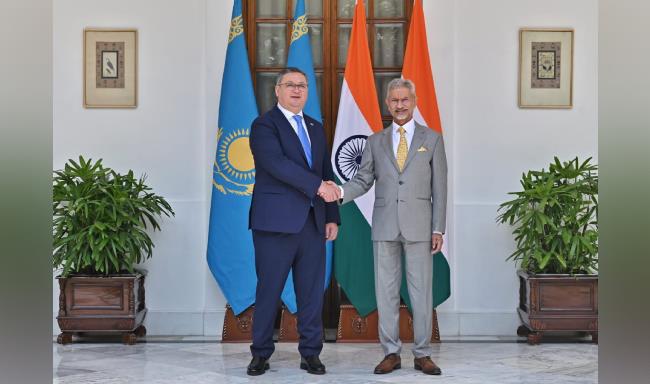 External Affairs Minister Dr. S. Jaishankar met H.E. Mr. Murat Nurtleu, Deputy Prime Minister & Minister of Foreign Affairs of the Republic of Kazakhstan in New Delhi