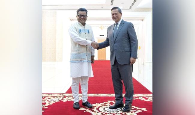 Minister of State for External Affairs Shri Pabitra Margherita called on H.E. Dr. Hun Manet, Prime Minister of the Kingdom of Cambodia in Phnom Penh
