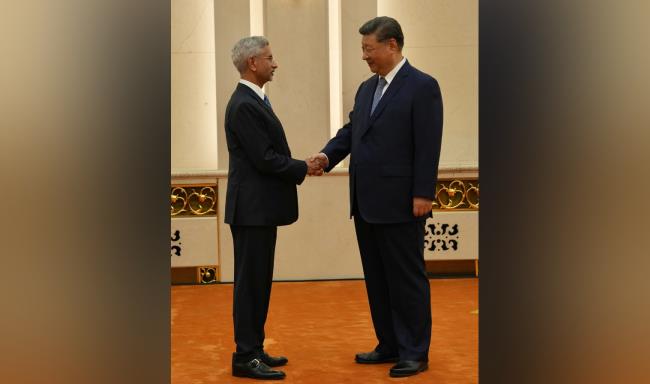 External Affairs Minister Dr. S. Jaishankar called on H.E. Mr. Xi Jinping, President of the People's Republic of China on the sidelines of the SCO Foreign Ministers’ Meeting in Beijing