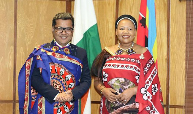 Minister of State for External Affairs Shri Pabitra Margherita met H.E. Ms. Pholile Dlamini Shakantu, Minister of Foreign Affairs of the Kingdom of Eswatini in Mbabane