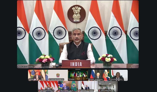 विदेश मंत्री डॉ. एस. जयशंकर ने वर्चुअल ब्रिक्स शिखर सम्मेलन में प्रधानमंत्री श्री नरेन्द्र मोदी का प्रतिनिधित्व किया
