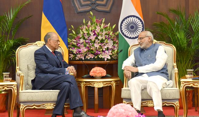Prime Minister of the Republic of Mauritius, H.E. Dr. Navinchandra Ramgoolam met Vice-President, Shri C.P. Radhakrishnan at the Vice-President’s Enclave in New Delhi