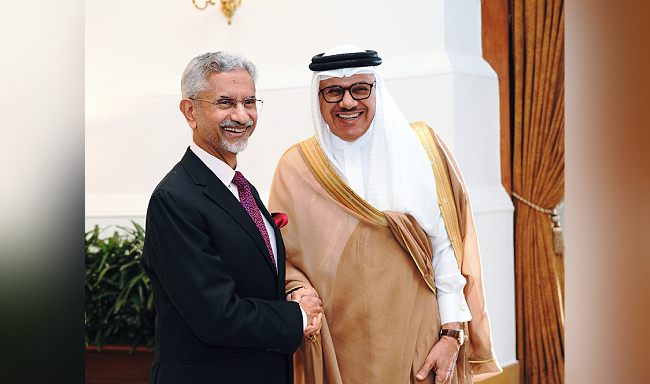 External Affairs Minister Dr. S. Jaishankar met H.E. Dr. Abdullatif bin Rashid Alzayani, Minister of Foreign Affairs of the Kingdom of Bahrain in New Delhi