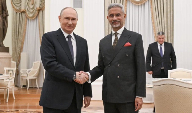 External Affairs Minister Dr. S. Jaishankar called on H.E. Mr. Vladimir Putin, President of the Russian Federation in Moscow