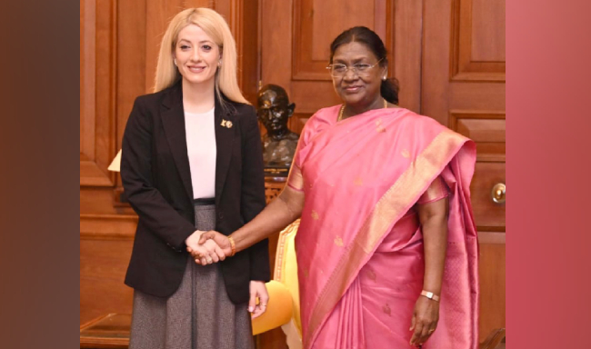 Parliamentary delegation from Cyprus led by President of the House of Representatives of Cyprus, H.E. Ms Annita Demetriou called on President Smt. Droupadi Murmu at Rashtrapati Bhavan