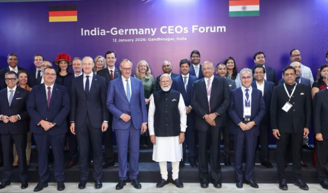 Prime Minister Shri Narendra Modi and H.E. Mr. Friedrich Merz, Federal Chancellor of the Federal Republic of Germany held discussions with Indian and German business leaders at the CEO Forum in Ahmedabad