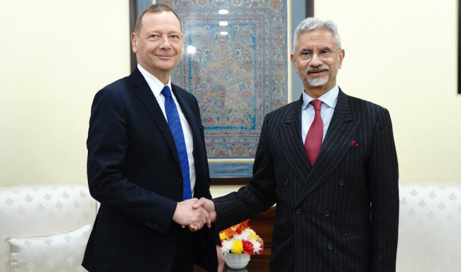 External Affairs Minister Dr. S. Jaishankar met Diplomatic Advisor to the President of France, H.E. Mr. Emmanuel Bonne in New Delhi
