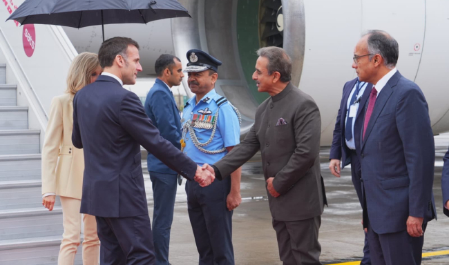 President of the French Republic, H.E. Mr. Emmanuel Macron, arrived in New Delhi to participate in the India AI Impact Summit