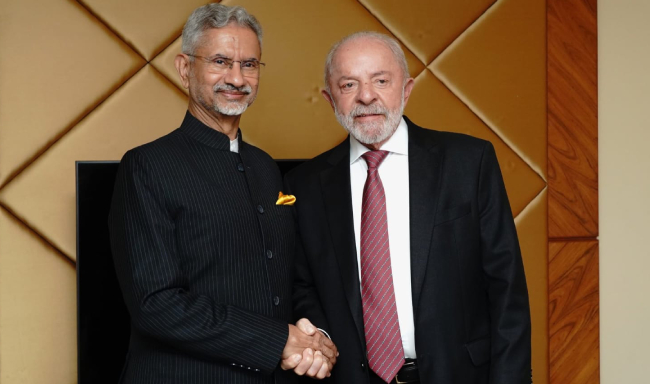 External Affairs Minister Dr. S. Jaishankar called on H.E. Mr. Luiz Inacio Lula da Silva, President of the Federative Republic of Brazil during his State Visit to India