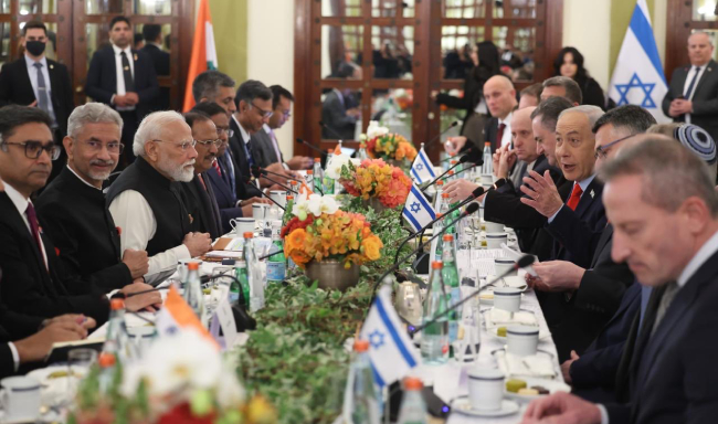Prime Minister Shri Narendra Modi held discussions with H.E. Mr. Benjamin Netanyahu, Prime Minister of Israel in Jerusalem