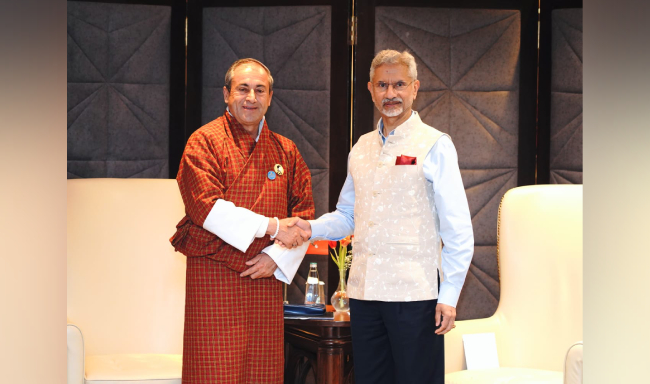 External Affairs Minister Dr. S. Jaishankar met Foreign Minister of Bhutan, H.E. Lyonpo D. N. Dhungyel on the sidelines of Raisina Dialogue 2026 in New Delhi