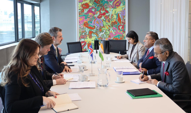 The 4th India-Iceland Foreign Office Consultations (FOC) co-chaired by Secretary (West), Shri Sibi George and H.E. Mr. Martin Eyjolfsson, Permanent Secretary of State in the Ministry of Foreign Affairs of Iceland held in Reykjavik