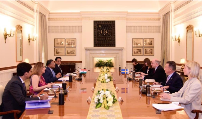 The 8th Round of India-Sweden Foreign Office Consultations co-chaired by Secretary (West), Shri Sibi George and H.E. Mr. Dag Hartelius, State Secretary for Foreign Affair of Sweden held in New Delhi