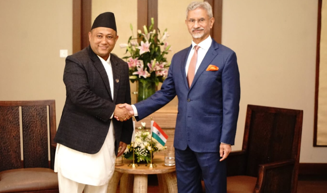 External Affairs Minister Dr. S. Jaishankar met H.E. Mr. Shishir Khanal, Minister of Foreign Affairs of Nepal on the sidelines of the 9th Indian Ocean Conference in Port Louis