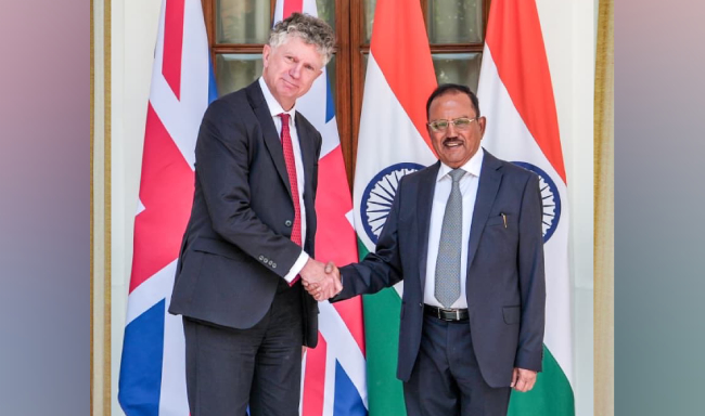 National Security Advisor, Shri Ajit Doval met H.E. Mr. Jonathan Powell, National Security Adviser of the United Kingdom for the annual India–UK Strategic Dialogue in New Delhi