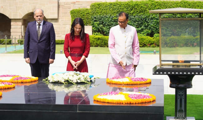 President of the United Nations General Assembly, H.E. Ms. Annalena Baerbock paid respects to Mahatma Gandhi at Rajghat