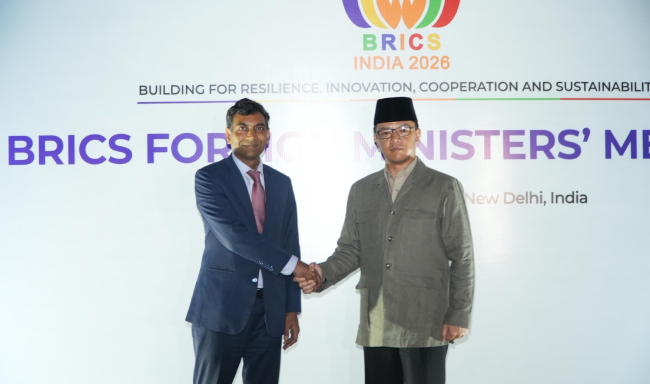 Minister for Foreign Affairs of Indonesia, H.E. Mr. Sugiono arrived in New Delhi for the BRICS Foreign Ministers’ Meeting