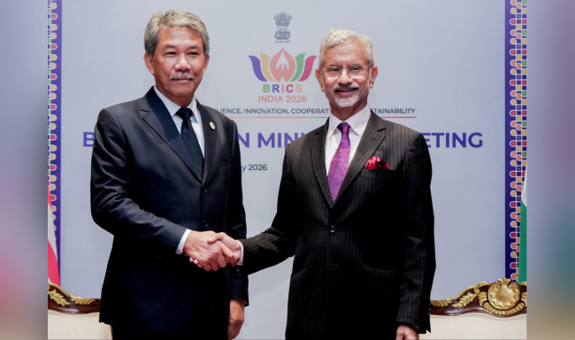 External Affairs Minister Dr. S. Jaishankar met H.E. Dato’ Seri Utama Mohamad bin Haji Hasan, Minister of Foreign Affairs of Malaysia on the sidelines of the BRICS Foreign Ministers’ Meeting in New Delhi